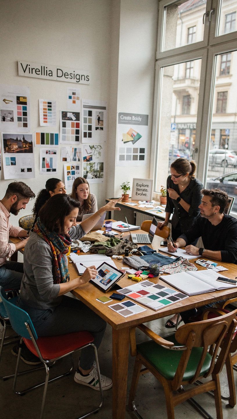 Schilderplatzierung in einem stylishen Büro, die die Navigation erleichtert.